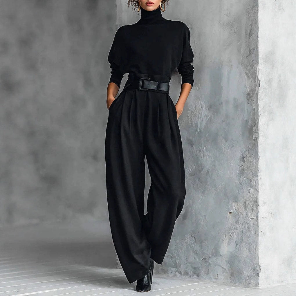 Ice Silk High-Waist Tailored Trousers