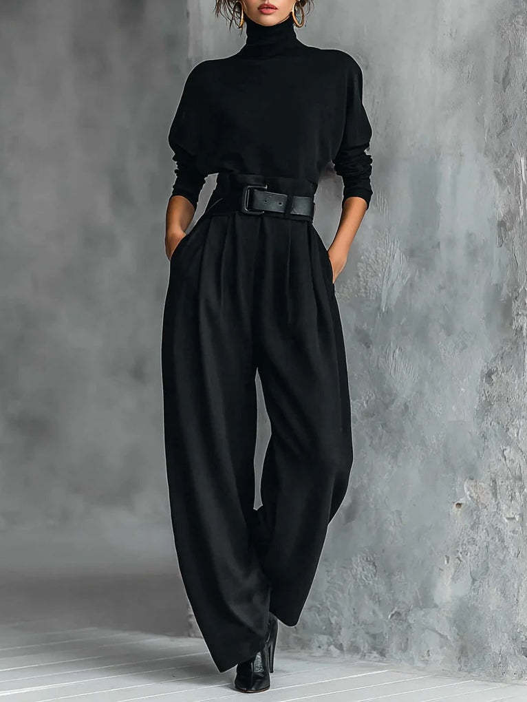 Ice Silk High-Waist Tailored Trousers