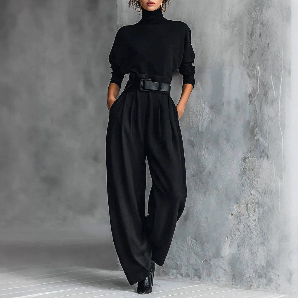 Ice Silk High-Waist Tailored Trousers