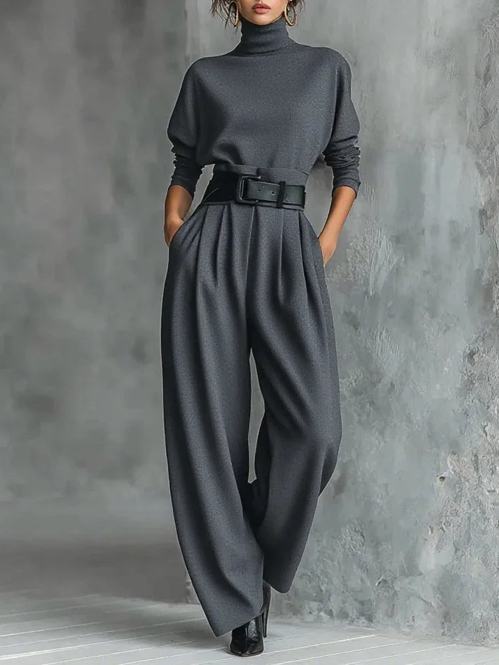 Ice Silk High-Waist Tailored Trousers