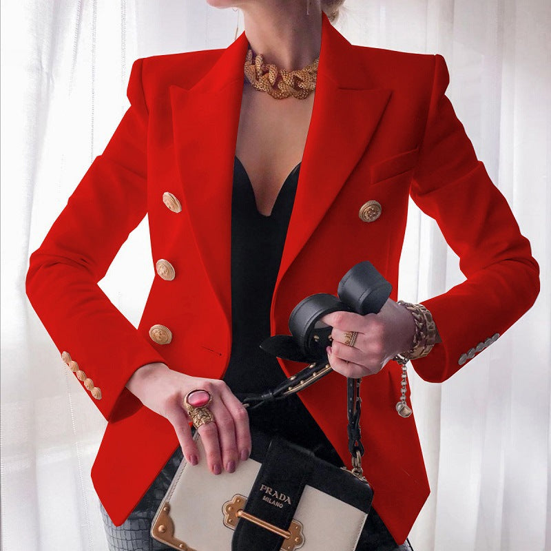 Solid-Colour Casual Short Suit Jacket