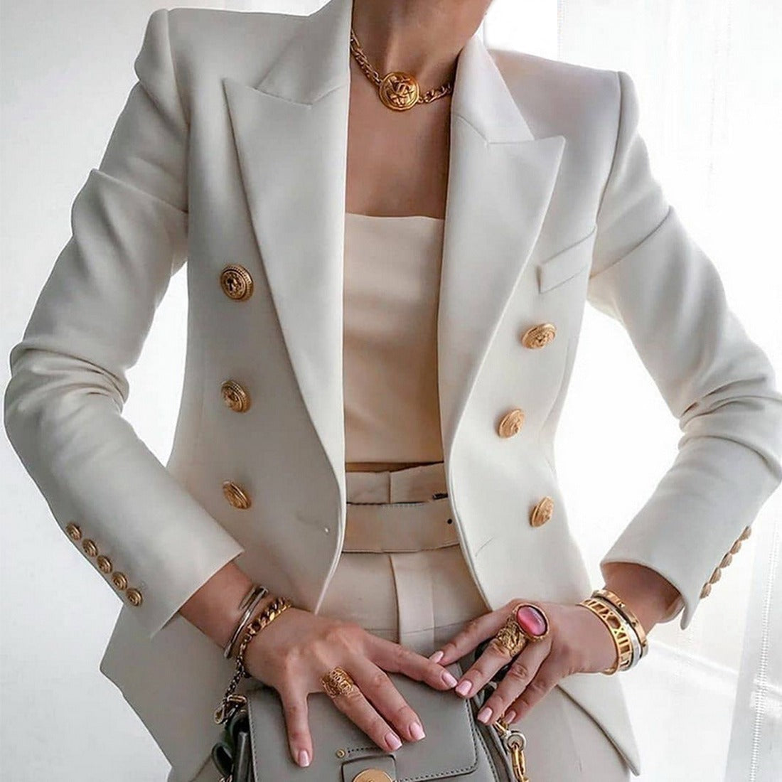 Solid-Colour Casual Short Suit Jacket