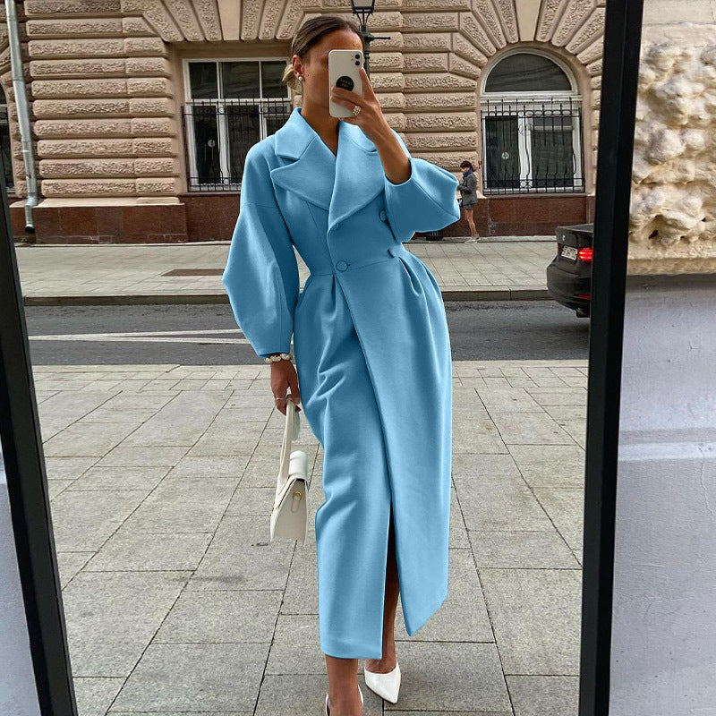 Vintage Lantern-Sleeve Wide-Lapel Jacket