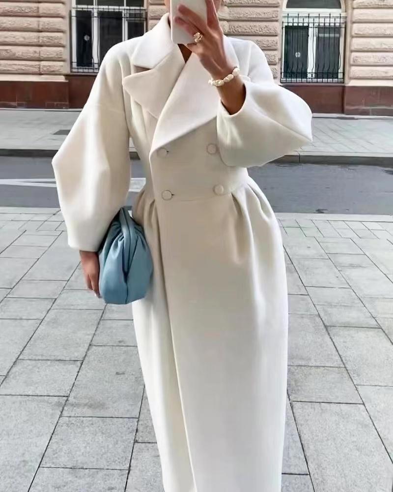 Vintage Lantern-Sleeve Wide-Lapel Jacket