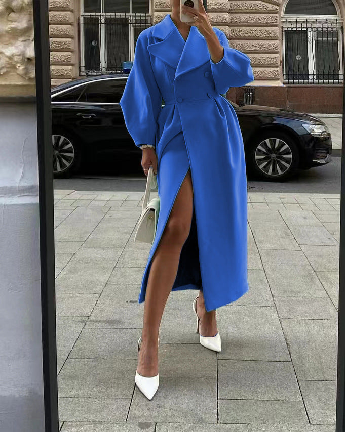 Vintage Lantern-Sleeve Wide-Lapel Jacket