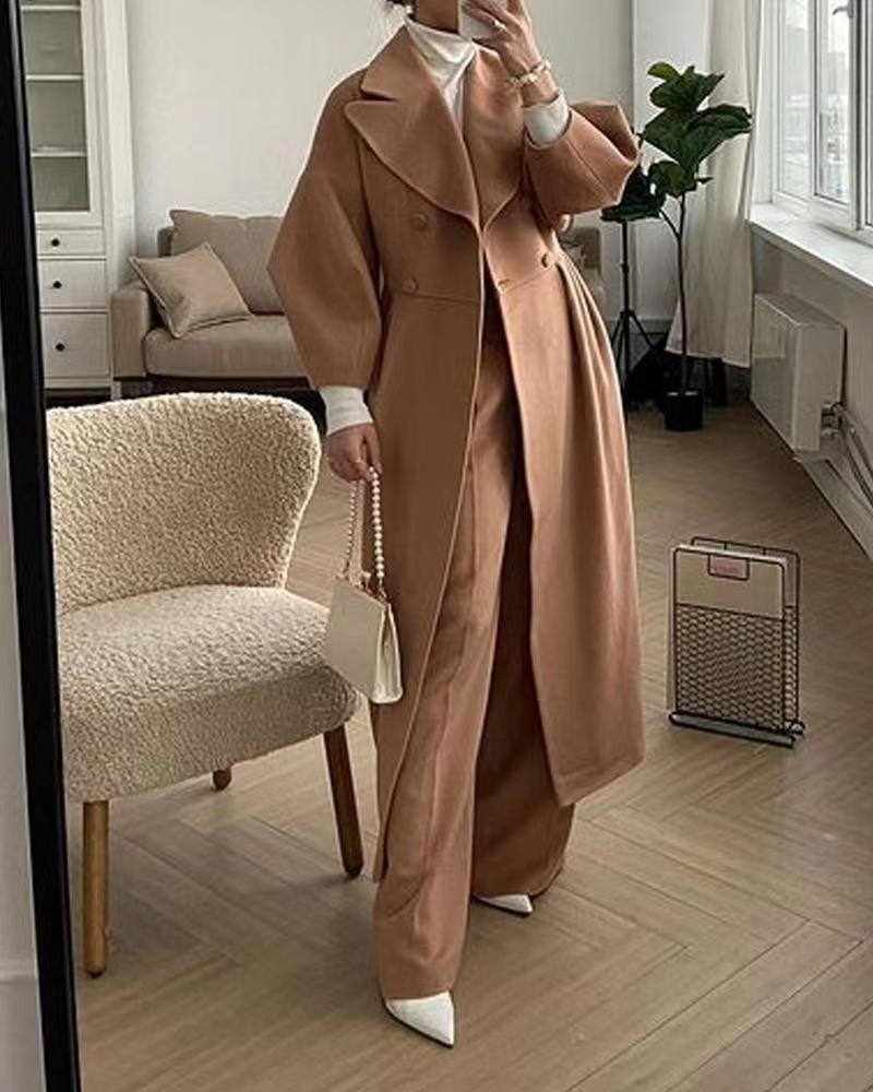 Vintage Lantern-Sleeve Wide-Lapel Jacket