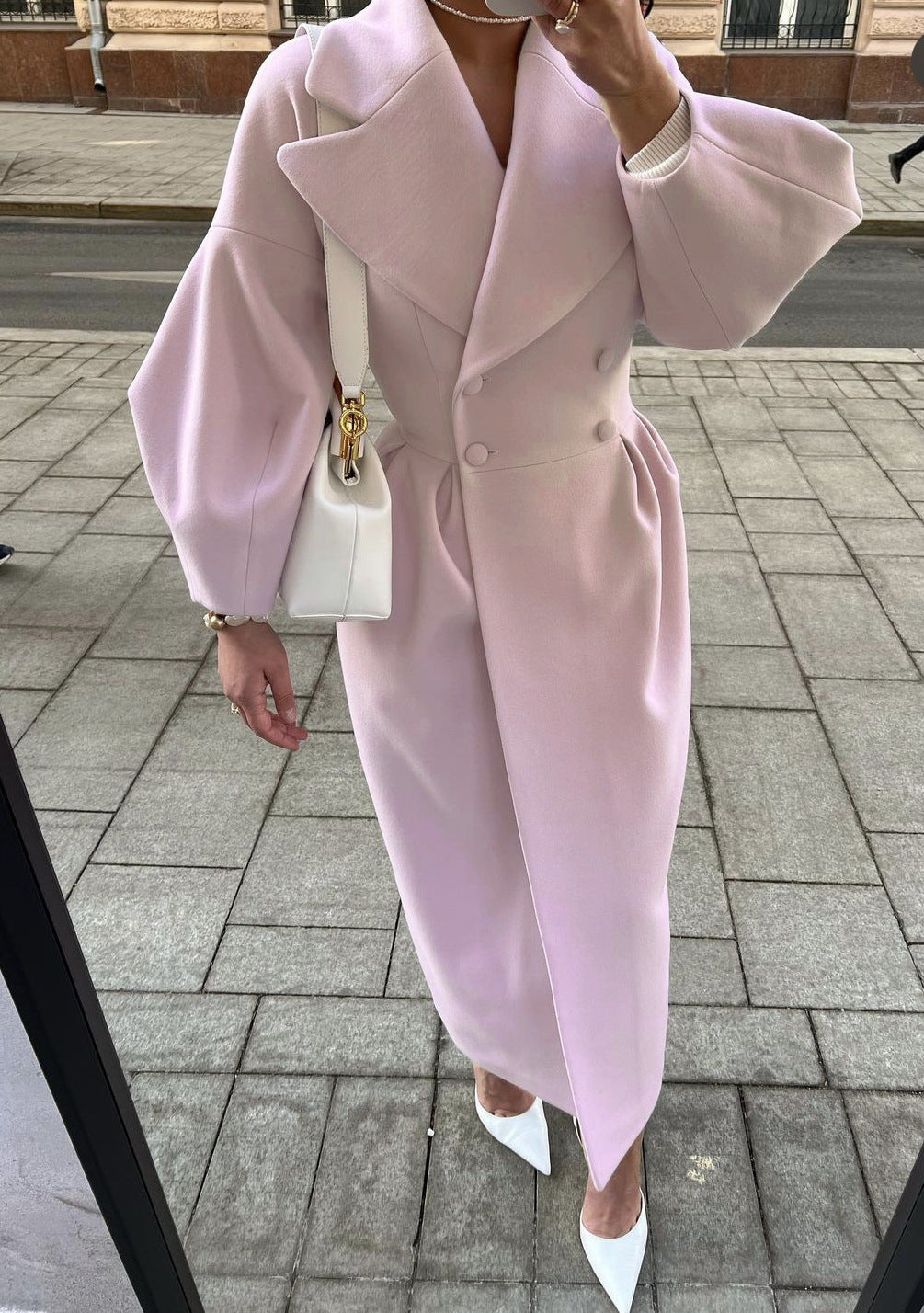 Vintage Lantern-Sleeve Wide-Lapel Jacket
